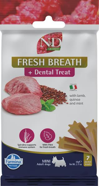 Pamlsok Farmina Quinoa Dog Fresh Breathe Adult Mini 60g