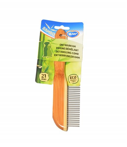 Hrebeň DUVO+ vyčesávač 21 zubov bambus 21 cm