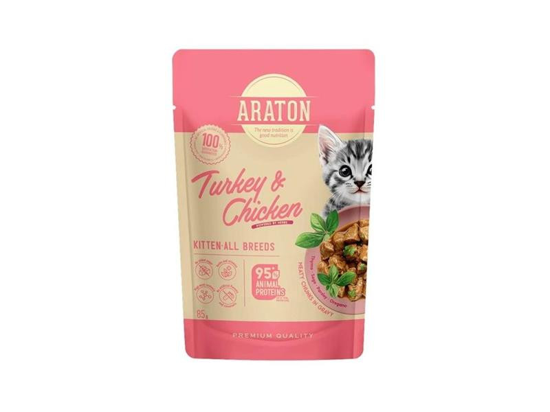 ARATON cat kitten KAPSIČKA wet turkey&chicken 85 g