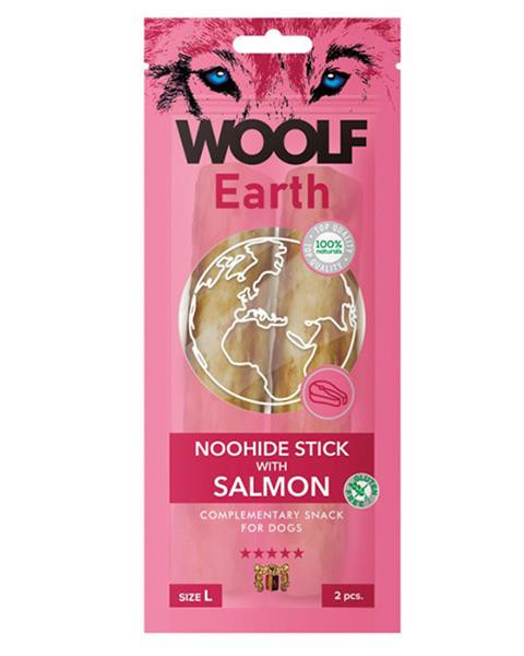 Pamlsok Woolf Dog Earth NOOHIDE L Sticks with Salmon 85 g