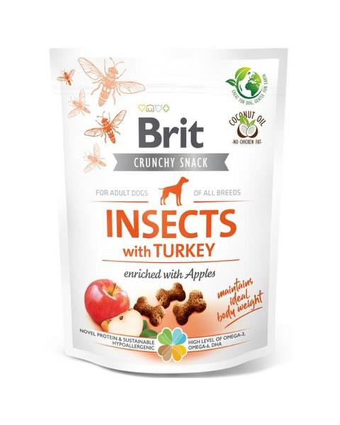 Pamlsok Brit Care dog Crunchy Cracker Insect with Turkey and Apples 200 g