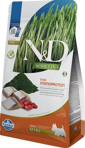 Farmina N&D dog SPIRULINA (GF) adult mini herring and goji 0,8 kg