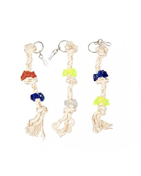 Hračka DUVO+ lano pre vtáky s troma uzlami 28 cm