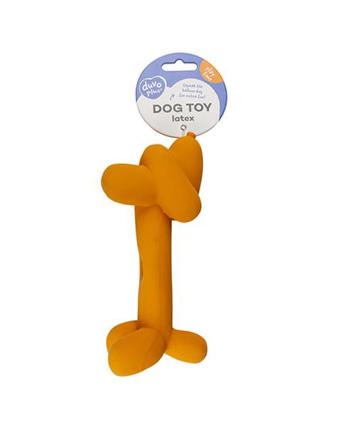 Hračka DUVO+ latexový balón jazvečík, pískajúci, oranžový 18x5,5x8 cm