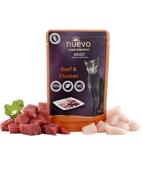 NUEVO cat Adult Beef & Chicken bal. 16 x 85 g kapsičky