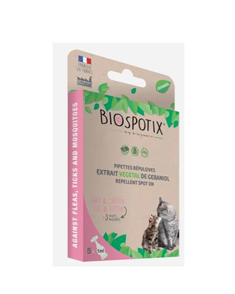 BIOGANCE Biospotix Cat spot-on s repelentným účinkom 5 x 1 ml(od 3 mesiacov)