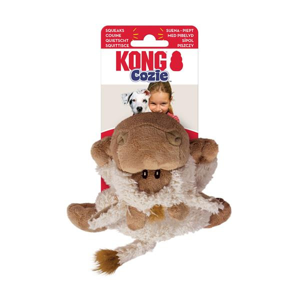 Hračka Kong Dog Cozie Naturals zvieratko s pískatkom ass. polyester S 