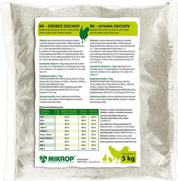 MIKROS Bielkovinový koncentrát Odchov Hydiny 25 kg