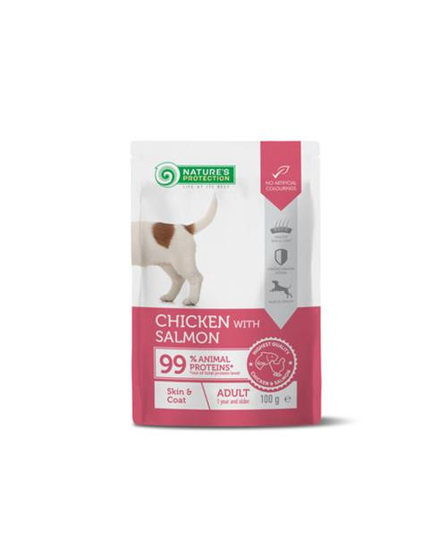 Natures P KAPSIČKY dog adult skin & coat chicken & salmon 22x100 g