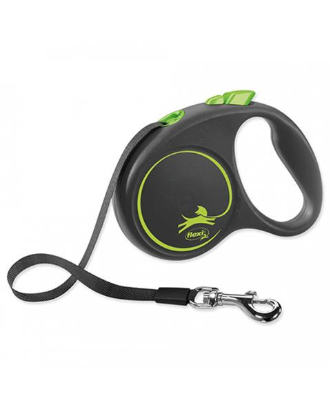 Vodítko Flexi Black Design páska L 5 m zelené (do 50 kg)