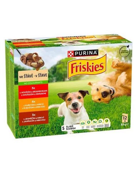 Nestlé Friskies dog Adult Multipack hovädzie&kura&jahňa v šťave kapsička 12x85 g