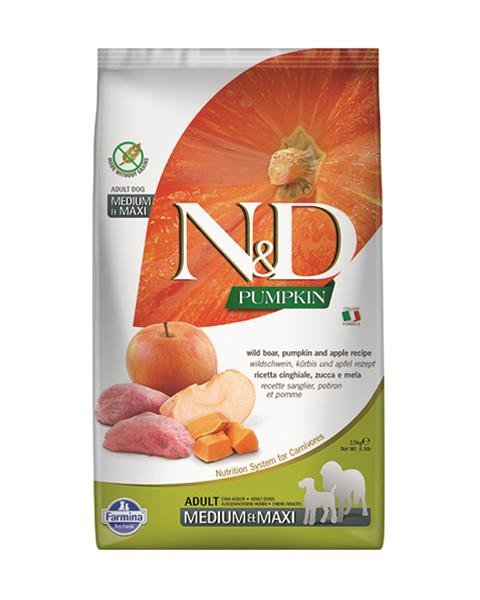 Farmina N&D dog PUMPKIN (GF) adult medium & maxi, boar & apple 2,5 kg