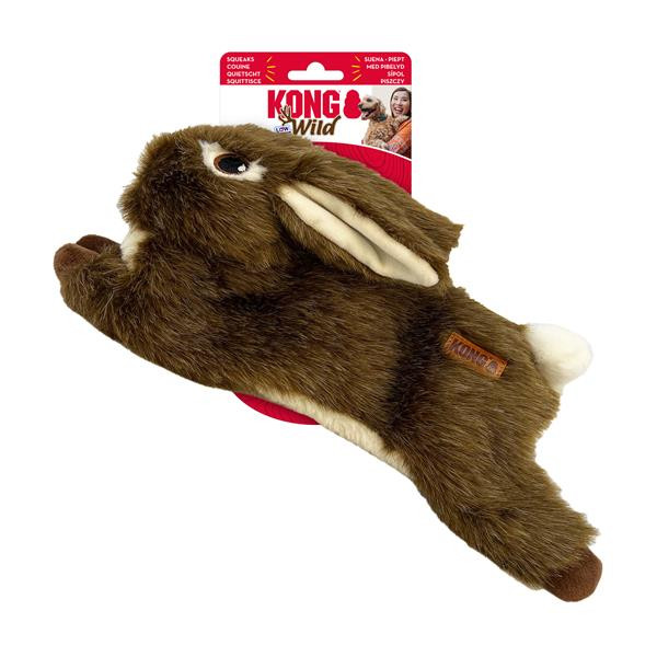 Hračka Kong Dog Wild Low Stuff Rabbit zajačik s pískatkom M EU polyester 