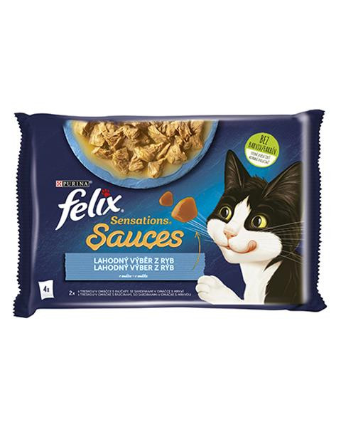 Nestlé FELIX Sensations cat Multipack treska&sardinka kapsička 4x85 g