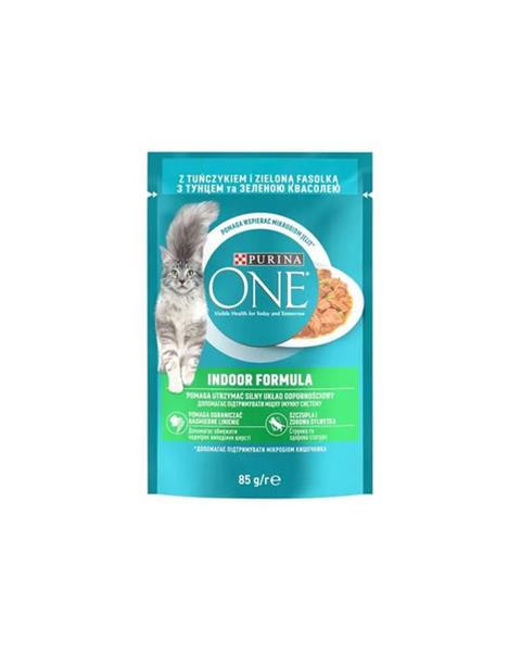 Nestle PURINA ONE cat Indoor mini filetky s tuniakom a zelenými fazuľkami v šťave 26x85g