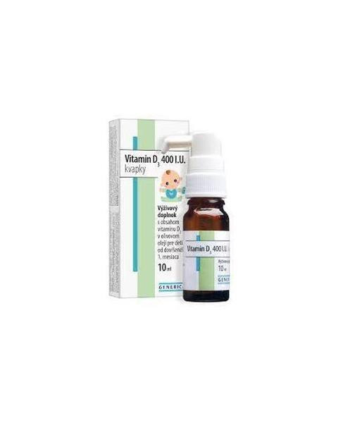 Vitamín D3 400 I.U. kvapky 10 ml Generica