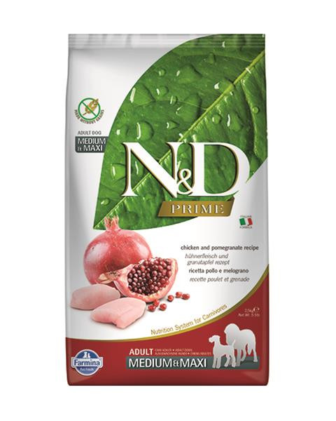Farmina N&D dog PRIME (GF) adult medium & maxi, chicken & pomegranate 2,5 kg
