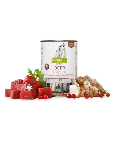 ISEGRIM dog Adult Deer with Sunchoke, Cowberries & Wild Herbs bal. 6 x 800 g konzerva
