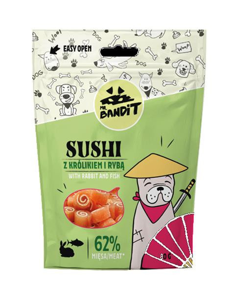 Pamlsok Mr. Bandit sushi rabbit & fish 80g
