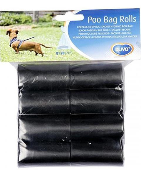 Sáčky DUVO+ na zber psích výkalov čierne 8 x 20 ks
