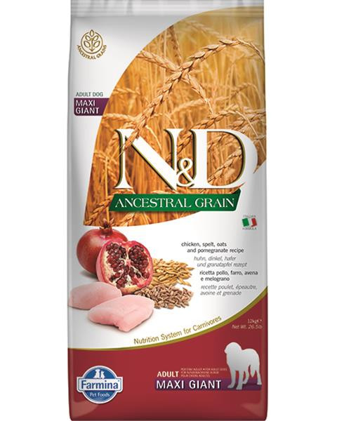 Farmina N&D dog AG adult giant maxi, chicken, spelt, oats & pomegranate 12 kg
