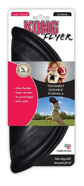 Hračka Kong Dog Extreme tanier lietajúci čierny, guma prírodná, L