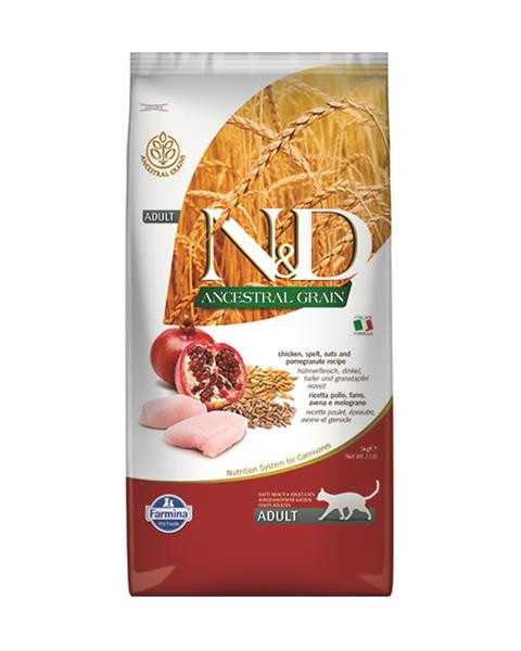 Farmina N&D cat AG adult, chicken, spelt, oats & pomegranate 5 kg