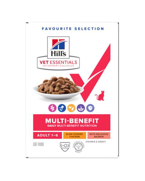 HILLS VE Feline Mulri Benefit Adult Chicken/Salmon/Multipack KAPSIČKA 1 bal./12x85 g NEW