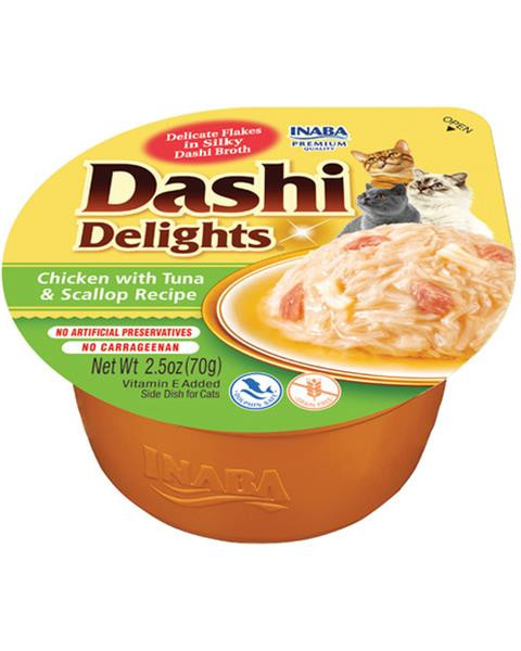 Inaba Dashi Delights cat Kura s tuniakom a hrebenatkou 6 x 70 g vanička