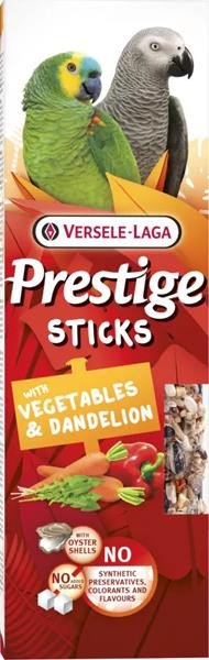 Pamlsok VL Prestige Sticks Parrots with Vegetables & Dandelion 2 ks- tyčiky pre veľké papagáje so zeleninou a púpavou 140 g 