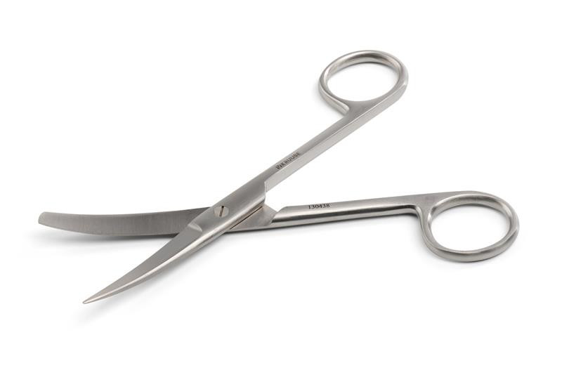 Nožnice chirurgické KRUUSE zahnuté T/O 145 mm