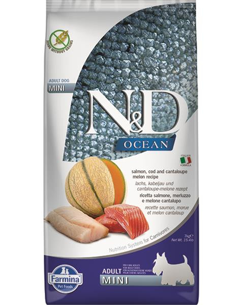 Farmina N&D dog OCEAN (GF) adult mini, salmon, cod & cantaloupe melon 7 kg