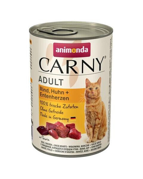 Animonda CARNY® cat Adult hovädzie,kura a kačacie srdiečka bal. 6 x 400 g konzerva