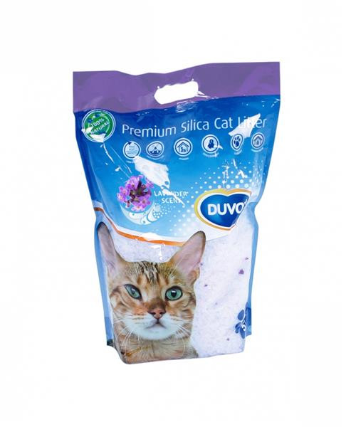 Podstielka DUVO+ pre mačky Premium silikátová levanduľa 5 L
