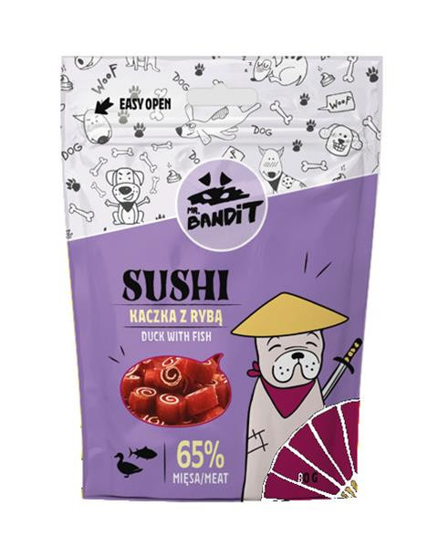 Pamlsok Mr. Bandit sushi duck & fish 80g