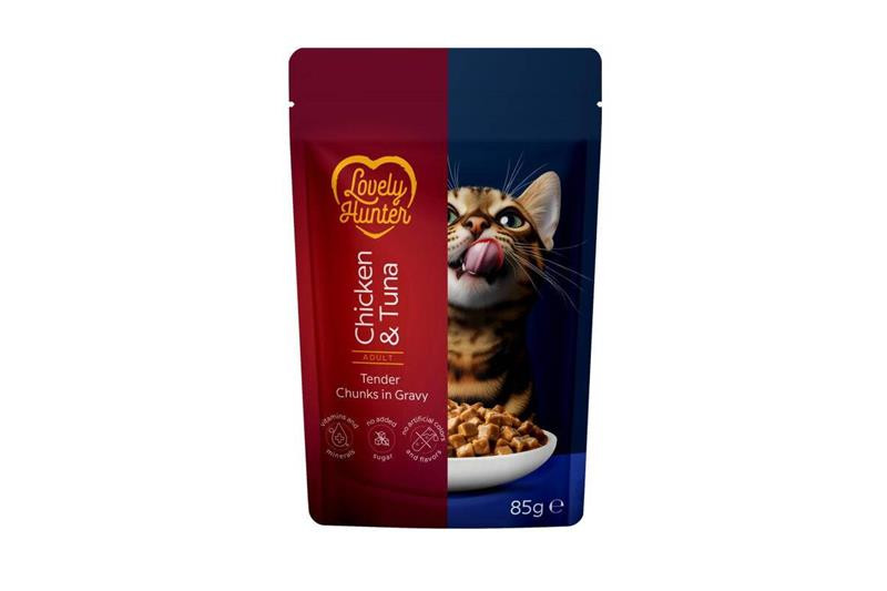 LOVELY HUNTER cat adult KAPSIČKA chicken&tuna 85 g