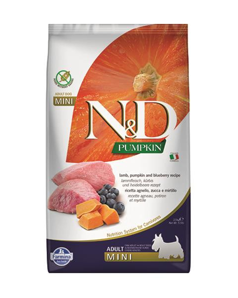 Farmina N&D dog PUMPKIN (GF) adult mini, lamb & blueberry 2,5 kg
