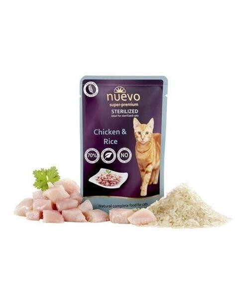 NUEVO cat Sterilized Chicken with Rice bal. 16 x 85 g kapsičky