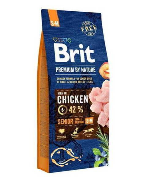Brit Premium by Nature dog Senior S+ M 15 kg