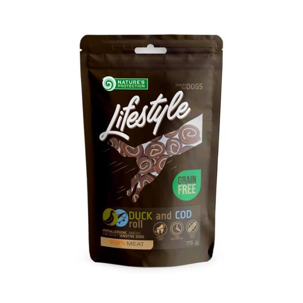 Pamlsok Natures P Lifestyle dog duck & cod rolls 75 g