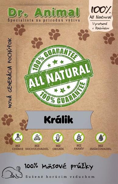 Pamlsok Dr. Animal králik mäs. prúžky 80g
