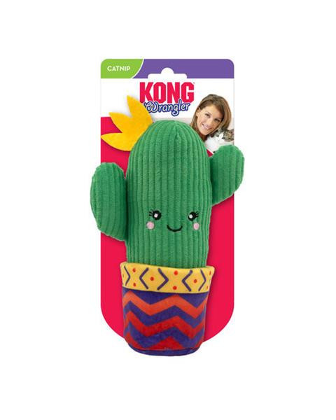 Hračka Kong Cat Kaktus Wrangler s kvetináčom, zelená, polyester