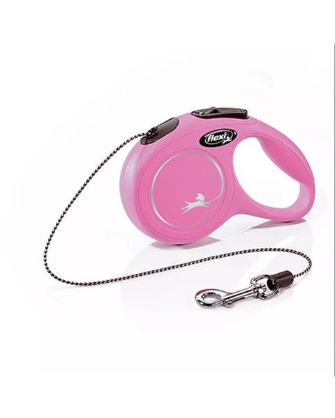 Vodítko Flexi Classic NEW lanko S 5 m ružové (do 12 kg)