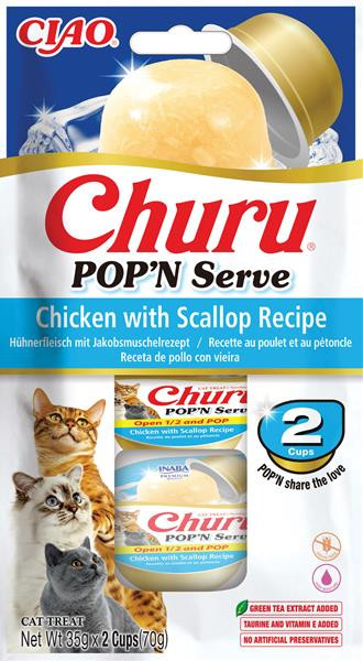 Pamlsok Inaba Churu POP'N Serve cat kura &hrebenatky 2 x 35 g