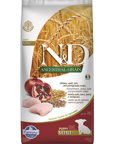 Farmina N&D dog AG puppy mini, chicken, spelt, oats & pomegranate 7 kg