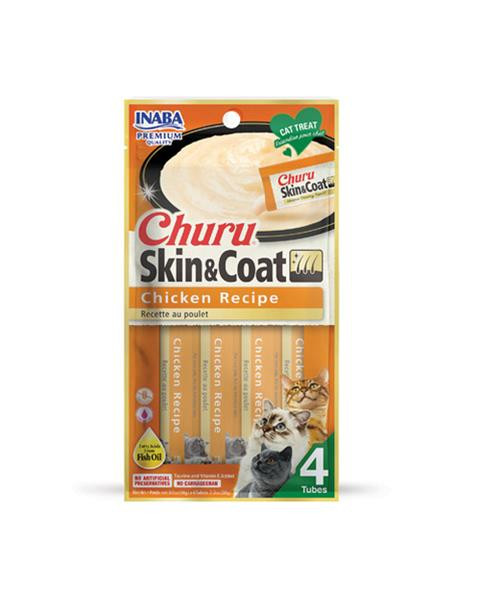 Pamlsok Inaba Churu Skin & Coat cat Kura 4 tuby 56 g