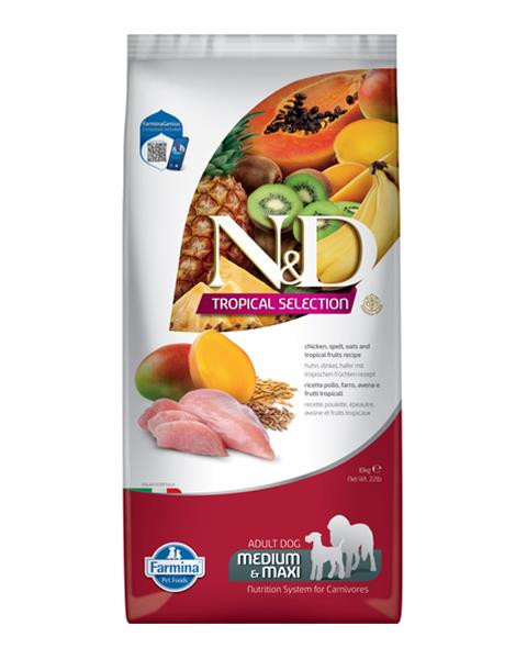 Farmina N&D dog TROPICAL SELECTION (AG) adult medium & maxi, chicken 10 kg