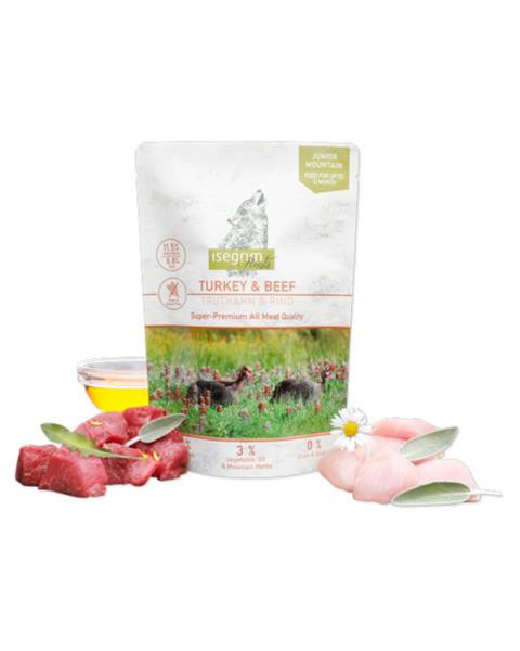 ISEGRIM dog Junior Isegrim Roots, Turkey & Beef bal. 7 x 410 g kapsičky