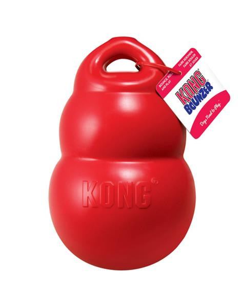 Hračka Kong Dog Bounzer Granát s úchytom, aportovací, červený, guma, L