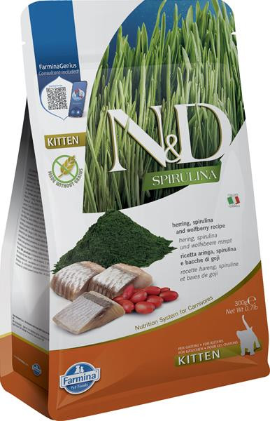 Farmina N&D cat SPIRULINA (GF) kitten, herring & goji 0,3 kg